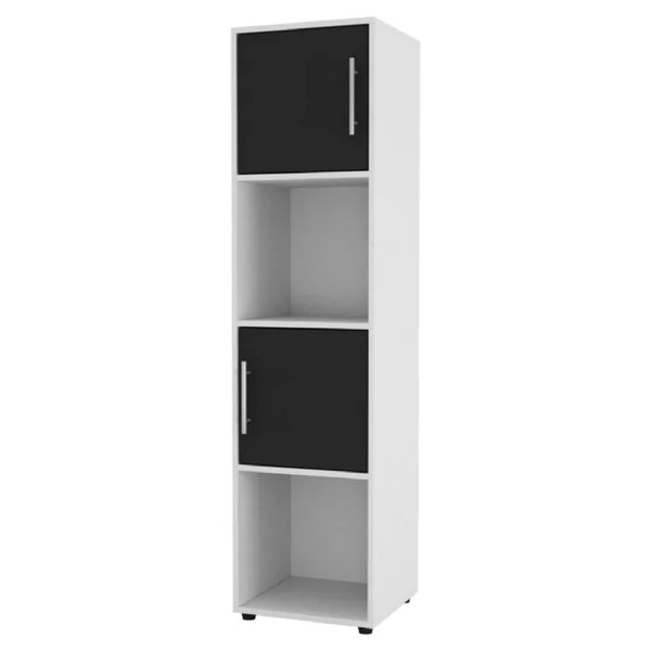 Bodie 30cm W Tall Bookcase - White and Black | Tallboys Direct ...